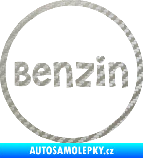 Samolepka Samolepka na víčko od nádrže 009 benzín 3D karbon stříbrný
