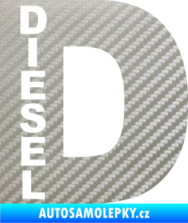 Samolepka Samolepka na víčko od nádrže 010 diesel 3D karbon stříbrný