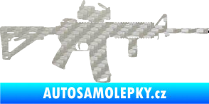 Samolepka Samopal 003 pravá 3D karbon stříbrný