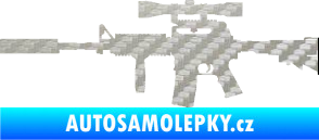Samolepka Samopal 006 levá 3D karbon stříbrný