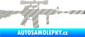 Samolepka Samopal 006 pravá 3D karbon stříbrný