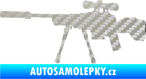 Samolepka Samopal 008 levá 3D karbon stříbrný