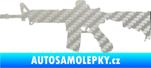 Samolepka Samopal 009 levá 3D karbon stříbrný