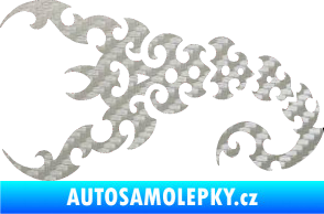 Samolepka Štír 015 levá 3D karbon stříbrný