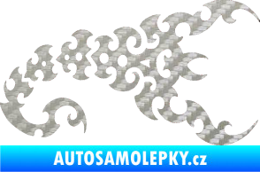 Samolepka Štír 015 pravá 3D karbon stříbrný