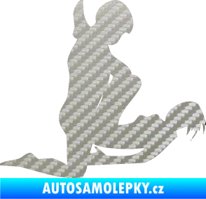 Samolepka Sexy siluety 006 3D karbon stříbrný