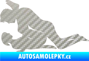 Samolepka Sexy siluety 008 3D karbon stříbrný