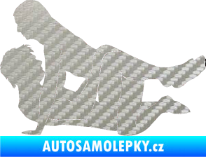 Samolepka Sexy siluety 022 3D karbon stříbrný