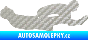 Samolepka Sexy siluety 029 3D karbon stříbrný