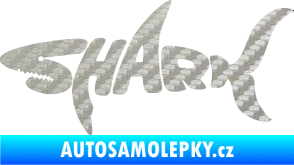 Samolepka Shark 001 3D karbon stříbrný