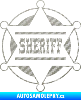 Samolepka Sheriff 004 3D karbon stříbrný