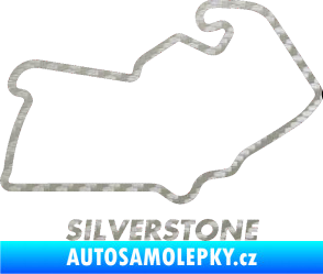 Samolepka Okruh Silverstone 3D karbon stříbrný