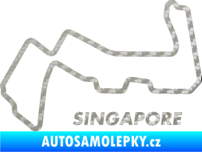 Samolepka Okruh Singapore 3D karbon stříbrný
