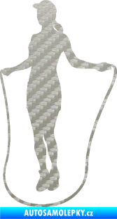 Samolepka Skákání přes švihadlo 001 levá skipping rope 3D karbon stříbrný