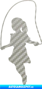Samolepka Skákání přes švihadlo 003 levá skipping rope 3D karbon stříbrný