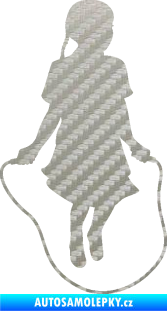 Samolepka Skákání přes švihadlo 004 pravá skipping rope 3D karbon stříbrný