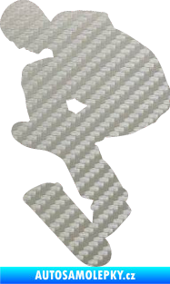 Samolepka Skateboard 002 levá 3D karbon stříbrný