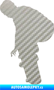 Samolepka Skateboard 003 levá 3D karbon stříbrný