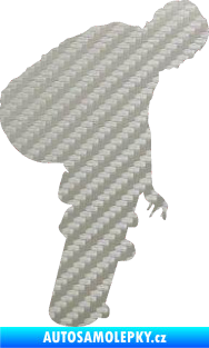 Samolepka Skateboard 003 pravá 3D karbon stříbrný