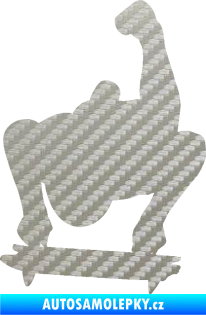 Samolepka Skeleton 001 levá 3D karbon stříbrný