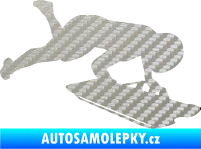Samolepka Skeleton 002 pravá 3D karbon stříbrný