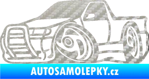 Samolepka Škoda Felicia korba karikatura levá 3D karbon stříbrný