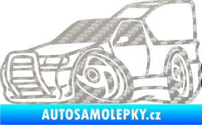 Samolepka Škoda Felicia pickup karikatura levá 3D karbon stříbrný