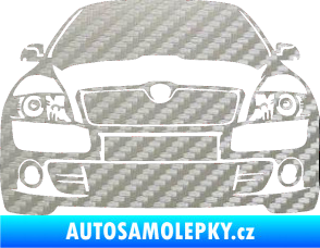 Samolepka Škoda Octavia 2 karikatura  3D karbon stříbrný