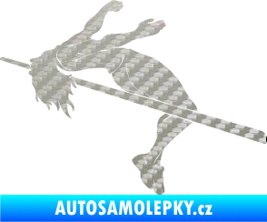 Samolepka Skok do výšky 001 levá atletika 3D karbon stříbrný