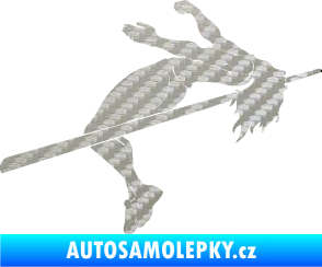 Samolepka Skok do výšky 001 pravá atletika 3D karbon stříbrný