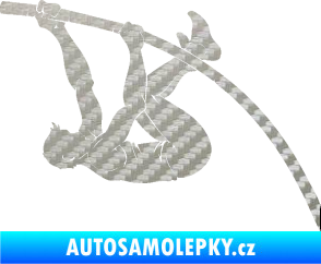 Samolepka Skok o tyči 001 levá atletika 3D karbon stříbrný