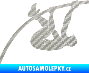 Samolepka Skok o tyči 001 pravá atletika 3D karbon stříbrný