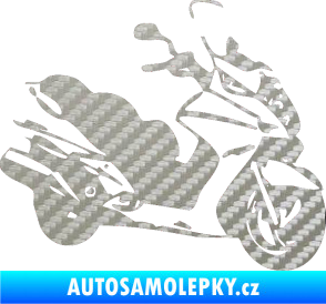 Samolepka Skůtr pravá 3D karbon stříbrný