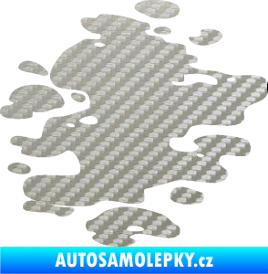 Samolepka Skvrna 001 pravá kaňka 3D karbon stříbrný