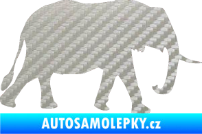 Samolepka Slon 014 pravá 3D karbon stříbrný