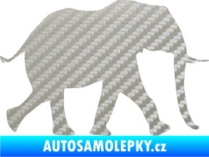 Samolepka Slon 015 pravá 3D karbon stříbrný
