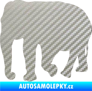 Samolepka Slon 018 levá 3D karbon stříbrný