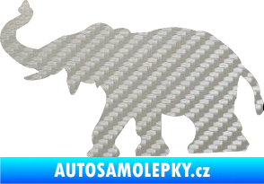 Samolepka Slon 021 levá 3D karbon stříbrný