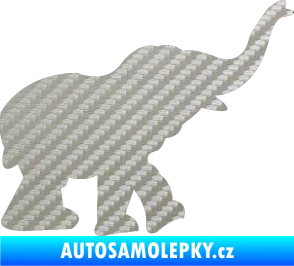 Samolepka Slon 022 pravá 3D karbon stříbrný