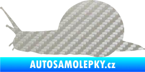 Samolepka Šnek 001 levá 3D karbon stříbrný