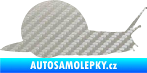 Samolepka Šnek 001 pravá 3D karbon stříbrný