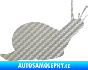Samolepka Šnek 002 pravá 3D karbon stříbrný