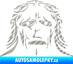 Samolepka Sněžný muž 3D karbon stříbrný