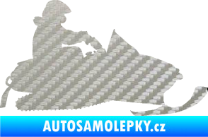Samolepka Sněžný skútr 002 pravá 3D karbon stříbrný
