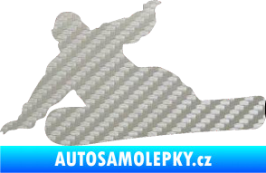 Samolepka Snowboard 001 levá 3D karbon stříbrný