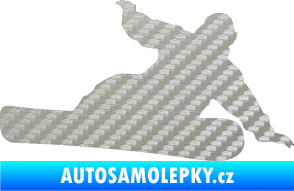 Samolepka Snowboard 001 pravá 3D karbon stříbrný