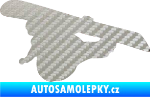 Samolepka Snowboard 007 levá 3D karbon stříbrný