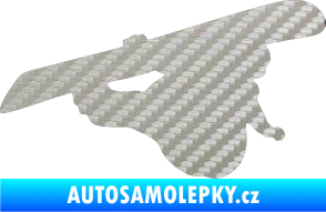 Samolepka Snowboard 007 pravá 3D karbon stříbrný