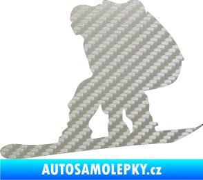 Samolepka Snowboard 010 levá 3D karbon stříbrný