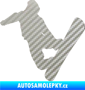 Samolepka Snowboard 020 levá 3D karbon stříbrný